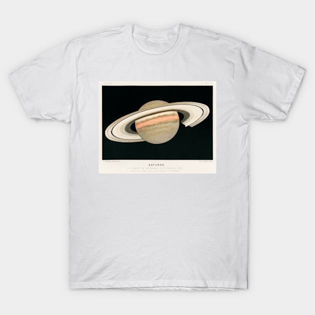 1877 Antique Lithograph of Saturn T-Shirt by moonandcat